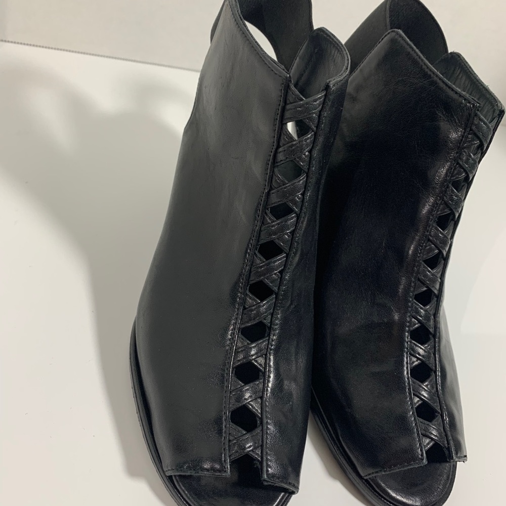 Stuart Weizman Peep Toe Wedge Booties - image 2